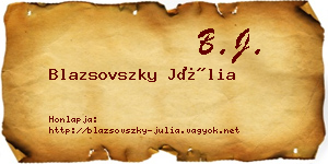 Blazsovszky Júlia névjegykártya